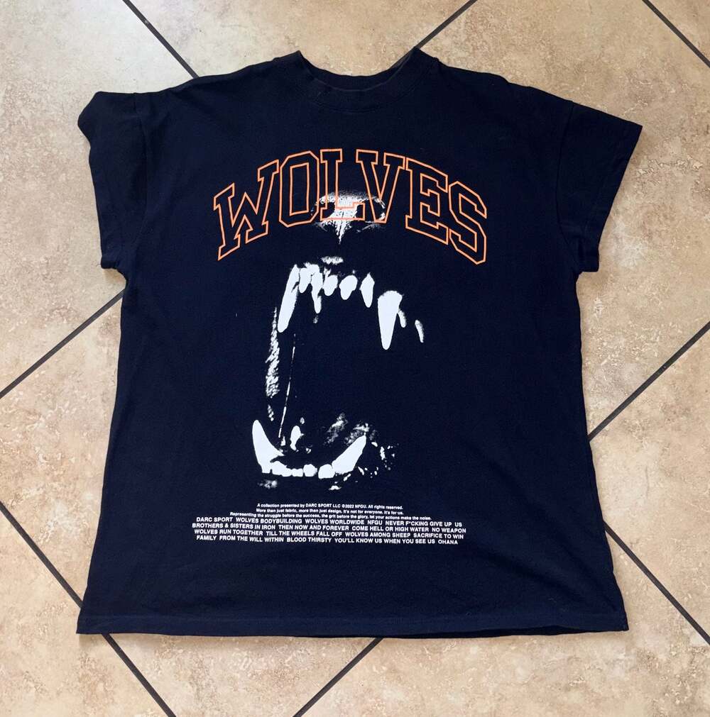 Darc Sport Wolves Graphic Cap Sleeve T-Shirt Black Size M Limited 66 of 1000